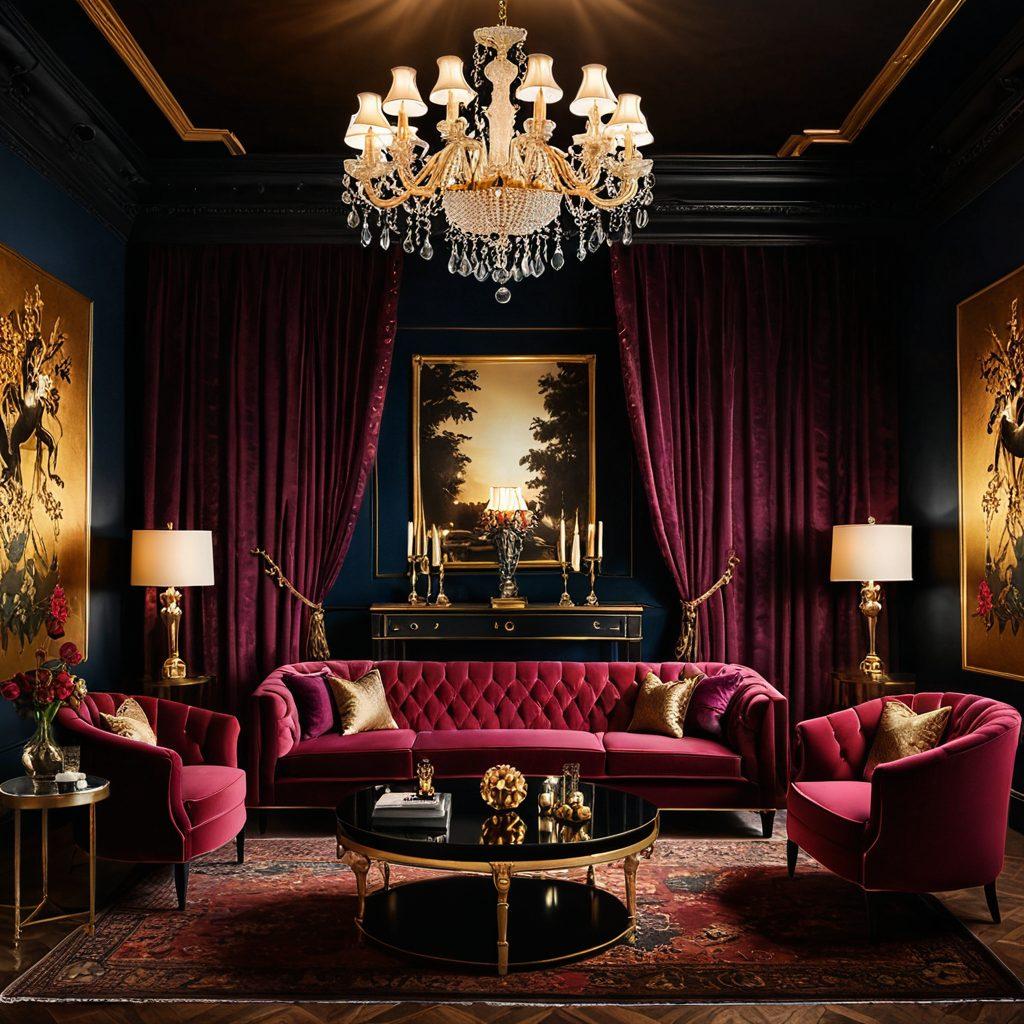 A captivating collage depicting a variety of artistic elements enhancing adult entertainment, featuring a luxurious velvet lounge, soft ambient lighting, and elegant decorative accents. Include silhouettes of performers gracefully moving in the shadows, while vibrant colors and whimsical patterns entwine around the scene, inviting exploration and engagement. The overall vibe should evoke sophistication and allure. Super-realistic. Elegant style. Vibrant colors.